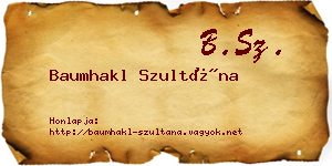 Baumhakl Szultána névjegykártya